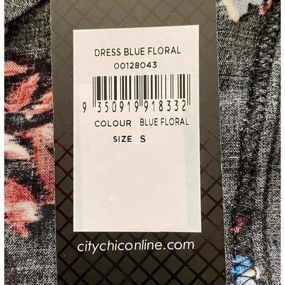 NWT City Chic Mini Dress, Blue Floral Off the Shoulder, Size 16 Plus size - Picture 5 of 12